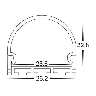 Havit HV9690-2618 - Shallow Square Aluminium Profile with Rounded Diffuser