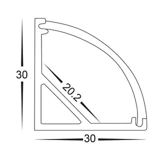 Havit HV9691-3030 - Corner Aluminium Profile | davolucelighting | LED strips, LED flexi strip. LED ribbon tape, LED tape, LED Strip Lighting - LED Strip Lights & Accessories, Ultra Bright LED Strip at davolucelighting.com.au