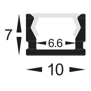 Havit HV9693-1007 - Shallow Square Aluminium Profile. Size: 10mm x 7mm