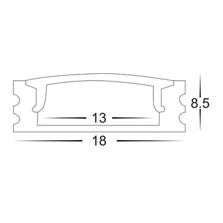 Havit HV9693-1707 - Shallow Square Aluminium Profile | davolucelighting.com.au | LED strips, LED flexi strip. LED ribbon tape, LED tape, LED Strip Lighting - LED Strip Lights & Accessories, Ultra Bright LED Strip at davolucelighting.com.au