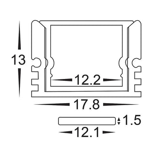 Havit HV9693-1812 - Shallow Square Weatherproof Aluminium Profile