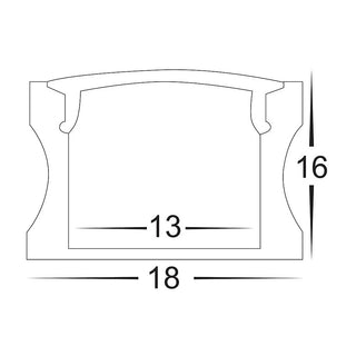 HV9693-1815-BLK - Deep Black Square Aluminium Profile