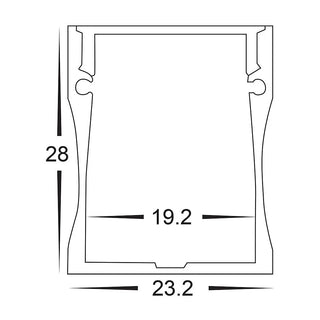 HV9693-2320 - Deep Square Aluminium Profile