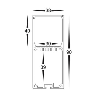 HV9693-3890-WHT - White Deep Square Aluminium Profile