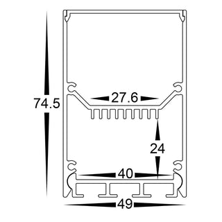 Havit HV9693-4975 - Deep Square Aluminium Profile