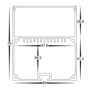 Havit HV9693-6070-BLK - Deep Square Black Aluminium Profile