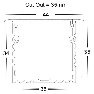 HV9695-4435 - Deep Square Winged Aluminium Profile