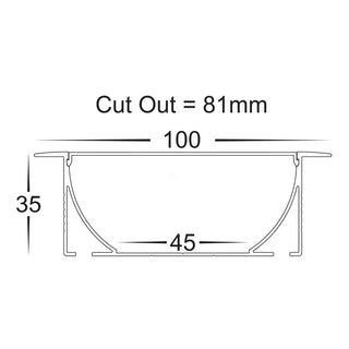 HV9695-9835 - Large Deep Square Winged Aluminium Profile