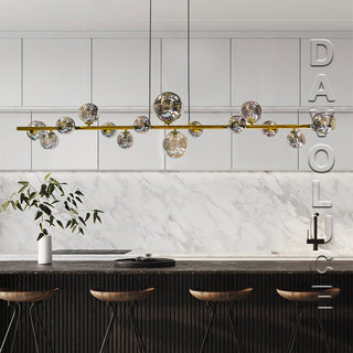 Jupiter 15Lt Pendant - Satin Gold With Smoke Glasses. Ideal pendant lights for above long tables or kitchen benches. Pendant lights Sydney. Kitchen island bench pendants Brisbane