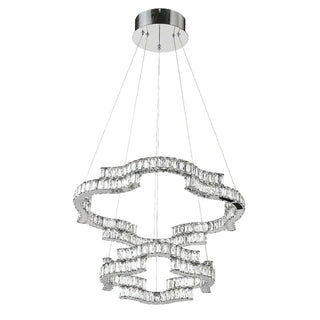 JURA 2 TIER PENDANT. 60cm 2 rings crystal pendants, Modern LED crystal pendants for dining rooms, large modern crystal multi ring pendants