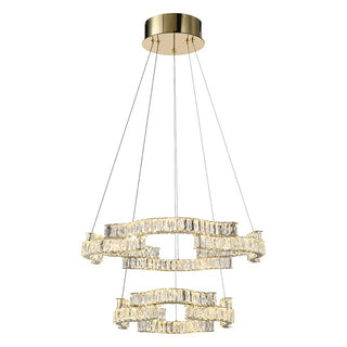 JURA 2 TIER PENDANT. 60cm 2 rings crystal pendants, Modern LED crystal pendants for dining rooms, large modern crystal multi ring pendants