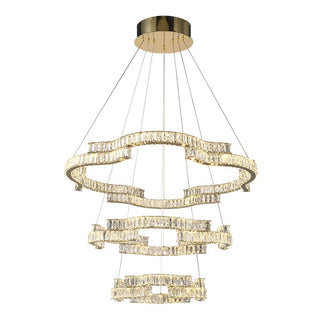 JURA 3 TIER PENDANT. 80cm 3 rings crystal pendants, Modern LED crystal pendants for dining rooms, large modern crystal multi ring pendants