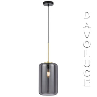 Telbix KOROVA 1LT Medium Pendant With Smoke glass. best pendant lights for hallways, pendants for kitchen island, bedside pendant lights Australia, modern pendant lighting for restaurants Available from Davoluce Lighting