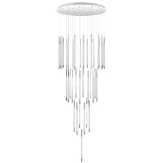 KURTZ PE37-CH4K Telbix Kurtz 37 light oversized pendant from $1999.00. Large pendant light for stairwell Australia. Staircase pendant lighting idea. Modern staircase pendant lights in Melbourne, Sydney, Perth.