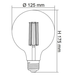 SAL LED FILAMENT SPHERICAL LAMP 125mm - 8W - LED Dimmable | Davoluce Lighting. Melbourne, Sydney, Brisbane, Australia. Sunny Lighting, manufacturer and wholesaler. Wholesale prices for dimmable GLOBE Filament lamps. B22 Base, E27 Base