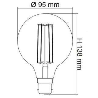 SAL LED FILAMENT SPHERICAL LAMP 95mm - 6W - LED Dimmable | Davoluce Lighting. Melbourne, Sydney, Brisbane, Australia. Sunny Lighting, manufacturer and wholesaler. Wholesale prices for dimmable GLOBE Filament lamps. B22 Base, E27 Base