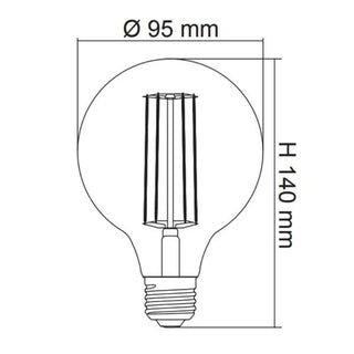 SAL LED FILAMENT SPHERICAL LAMP 95mm - 6W - LED Dimmable | Davoluce Lighting. Melbourne, Sydney, Brisbane, Australia. Sunny Lighting, manufacturer and wholesaler. Wholesale prices for dimmable GLOBE Filament lamps. B22 Base, E27 Base