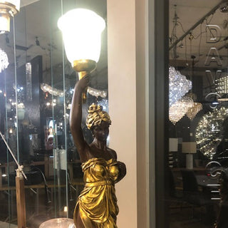 Liberty Gold Lady Right Arm Up Floor Lamp from Davoluce Lighting - Beautiful, sophisticated table lamp inspired of Art Deco style