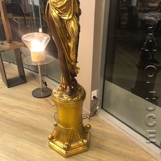 Liberty Gold Lady Right Arm Up Floor Lamp from Davoluce Lighting - Beautiful, sophisticated table lamp inspired of Art Deco style