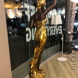 Liberty Gold Lady Right Arm Up Floor Lamp from Davoluce Lighting - Beautiful, sophisticated table lamp inspired of Art Deco style