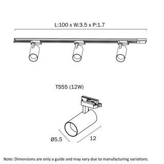 LOGIK TRACK LIGHT KIT - 3 x 12W