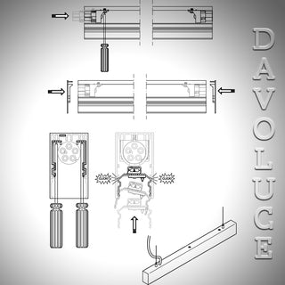 Novalux | LUCKY MINI Linear Suspension | Davoluce Lighting | Stand-alone or continuous line system for ceiling and suspended surface. Delivery in Australia, Melbourne, Sydney, Brisbane, Perth