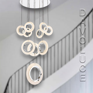 TELBIX LUNA 10 RING LED PENDANT from $899.00. Stairwell pendant lights Australia, Best pendant lights for staircase Melbourne, led pendants for void staircase. Visit our showroom 