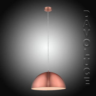 Mercator Luna 400mm Shade 1xE27 Brushed Copper Pendant, Davoluce Lighting