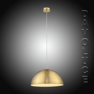 Mercator Luna 400mm Shade 1xE27 Brushed Brass Pendant, Davoluce Lighting