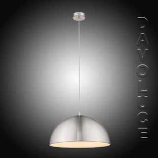 Mercator Luna 400mm Shade 1xE27 Brushed Nickel Pendant, Davoluce Lighting