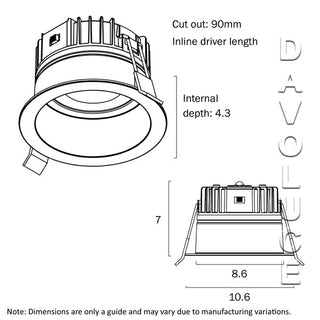 Telbix MACRO 9W LED DOWNLIGHT 3CCT White from Davoluce, We have the best deep recessed architectural downlights in Australia, Best downlights for living room Melbourne, Best Prices for Telbix LED downlights