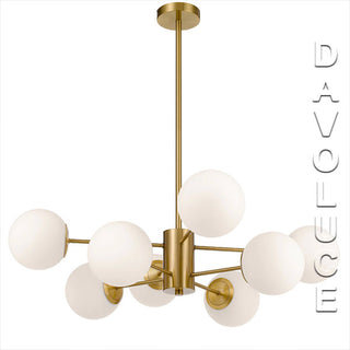 Telbix MARSTEN 8 Lights Pendant - Antique Gold. We have huge selection of antique gold pendant lights on display, contemporary style pendants Melbourne, Modern style light fittings Sydney. Best lighting shops in Australia. Davoluce Lighting