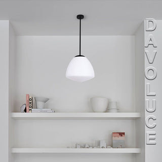 CIOTOLA3: Interior Tipped Dome Frosted Glass Pendant Lights. Davoluce Lighting