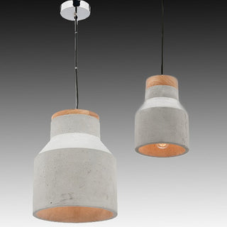 Concrete pendant light Australia, concrete pendant lamp with Timber top. 2 sizes available for MG4031L, MOBY Large Timber & Concrete Pendants