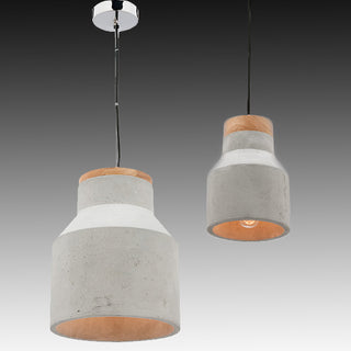 Concrete pendant light Australia, concrete pendant lamp with Timber top. 2 sizes available for MG4031S, MOBY Small Timber & Concrete Pendants