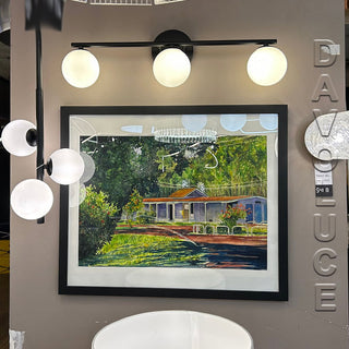 Telbix Moran 3 Lights Black Wall Light With Opal Glasses. Modern wall lights for bathroom mirrors, Picture lights, Black vanity mirror lights. Best selection of wall lights for bathroom in Australia available from Davoluce Lighting