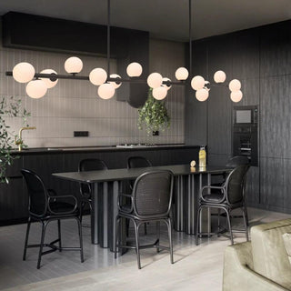 Telbix Moran 18 Lights Antique Gold Pendant With Opal Matt Glasses. Modern pendants for bedrooms, Pendant lights for bathrooms and ensuites, Black pendant lights for kitchen benches. Best selection of Pendant lights in Australia available from Davoluce