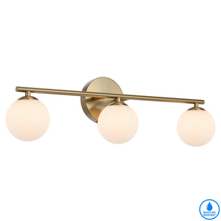 Telbix Moran 3 Lights Antigue Gold Wall Light With Opal Glasses. Modern wall lights for bathroom mirrors, Picture lights, Black vanity mirror lights. Best selection of wall lights for bathroom in Australia available from Davoluce