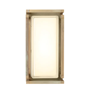 Moretti Luce 3414 | Ice Cubic Rectangular 13w LED Wall Light. Italian Made Solid Brass Exterior wall lights. Available in Aged Brass, Nickeled Brass and Natural Brass finishes