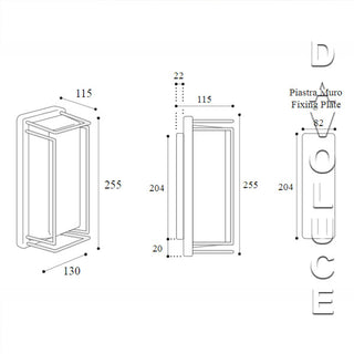 Moretti Luce 3414 | Ice Cubic Rectangular 13w LED Wall Light. Italian Made Solid Brass Exterior wall lights. Available in Aged Brass, Nickeled Brass and Natural Brass finishes