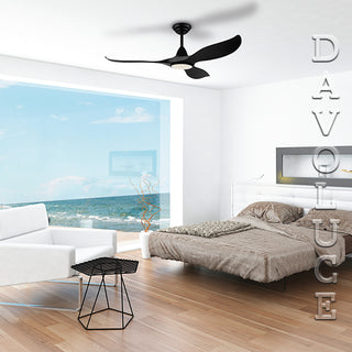 202969 202971 NOOSA 52" 1320mm DC Motor 3 Blades ABS with Light Fan from Eglo | Davoluce Lighting. Quiet, Low Energy Consumption Cheap Ceiling Fan DC motors. Suitable for indoor as well as outdoor under covered installation. 