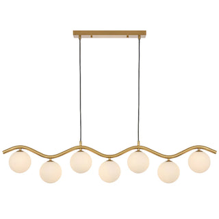ORTON 7 LIGHT PENDANT ANTIQUE GOLD