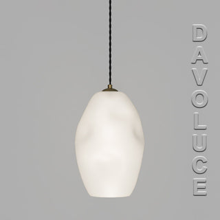 Lightco, LIGHTING REPUBLIC ORGANIC WHITE PENDANT LIGHT, LR.i02.88.M.OB.WH, Medium / Old Brass / White from Davoluce