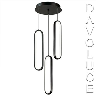 5510133-BLK-5K Vencha Oval 3 ring pendant - Black | Davoluce