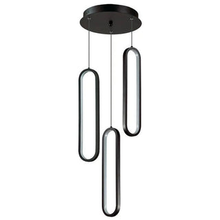 5510133-BLK-5K Vencha Oval 3 ring pendant - Black | Davoluce