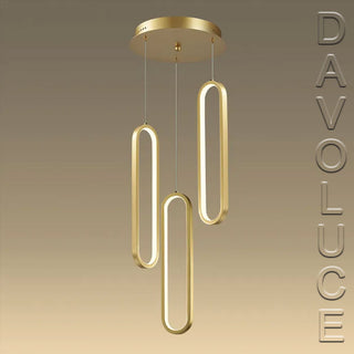 5510133-GD-3K - Vencha Oval 3 ring pendant - Gold | Davoluce