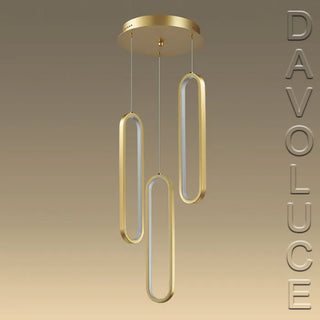 5510133-GD-3K - Vencha Oval 3 ring pendant - Gold | Davoluce