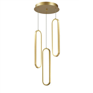 5510133-GD-3K - Vencha Oval 3 ring pendant - Gold | Davoluce