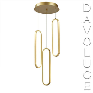 5510133-GD-3K - Vencha Oval 3 ring pendant - Gold | Davoluce