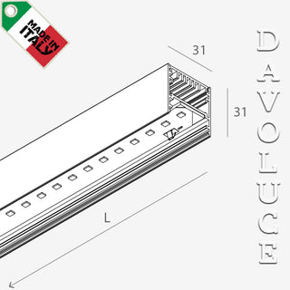 Novalux | P-30 Linear Ceiling or Suspension | Davoluce Lighting | Stand-alone or continuous line system for ceiling and suspended surface. Delivery in Australia, Melbourne, Sydney, Brisbane, Perth